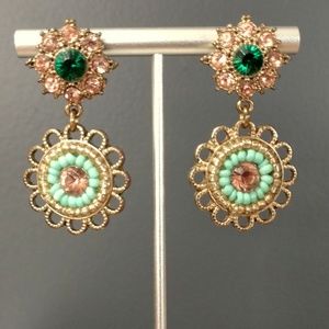 Crystal and bead statement earrings